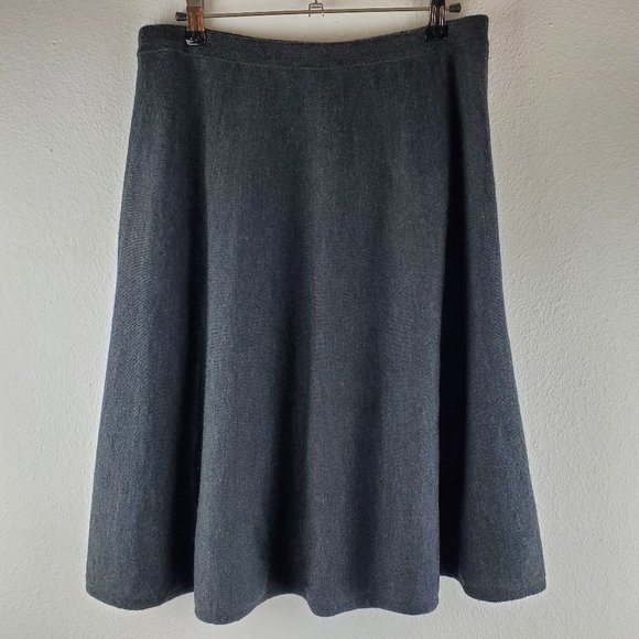 Eileen Fisher grey skirt merino knit XS / TP minimalist laggenlook luxury - Picture 2 of 8